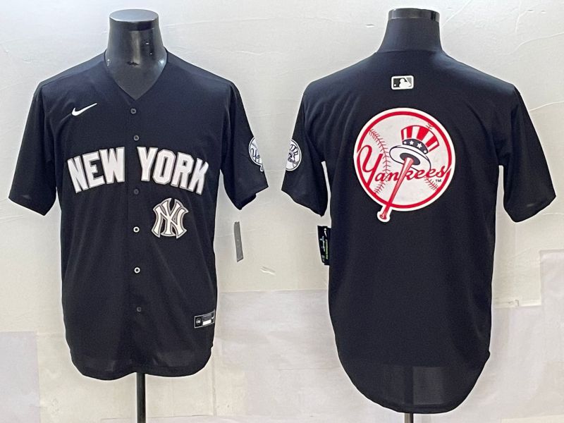 Men 2025 New York Yankees Blank Black Nike MLB Jersey style 0041->new york yankees->MLB Jersey
